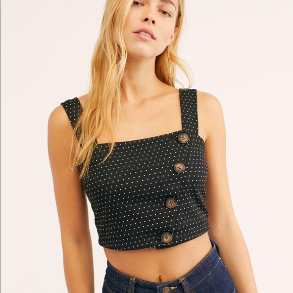 🚨SOLD🚨 NWOT Free People Button Crop Top/Brami - Picture 2 of 6